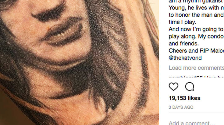 Iconic Guitarist Honors Malcolm Young With A Heartfelt Instagram Post And A Stunning Tattoo | I Love Classic Rock Videos