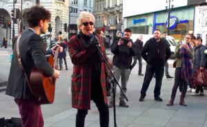 Rod Stewart Busking at Piccadilly Circus