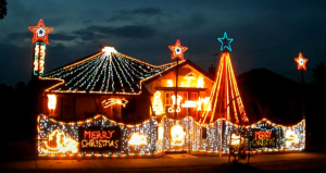 Christmas House Lights Play Classic Rock Songs Including AC/DC
