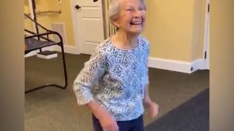 91 Yr. Old Lady Suddenly Dances To Jailhouse Rock And Ditches Walker | I Love Classic Rock Videos