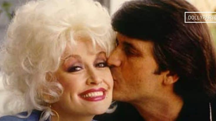 Carl Dean kissing Dolly Parton